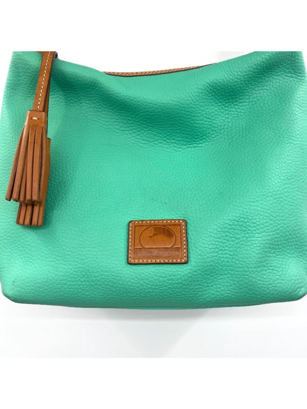 Dooney & Bourke Pebble Grain Paige Sac Hobo Bag in Carribean Green - Picture 3 of 8